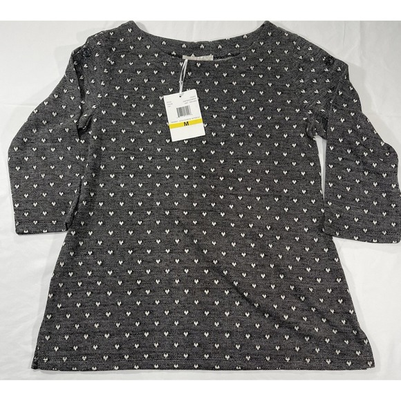 Carolyn Taylor Sweaters - Carolyn Taylor Sweater Women's Medium Hearts Black White 3/4 Sleeve New with Tag